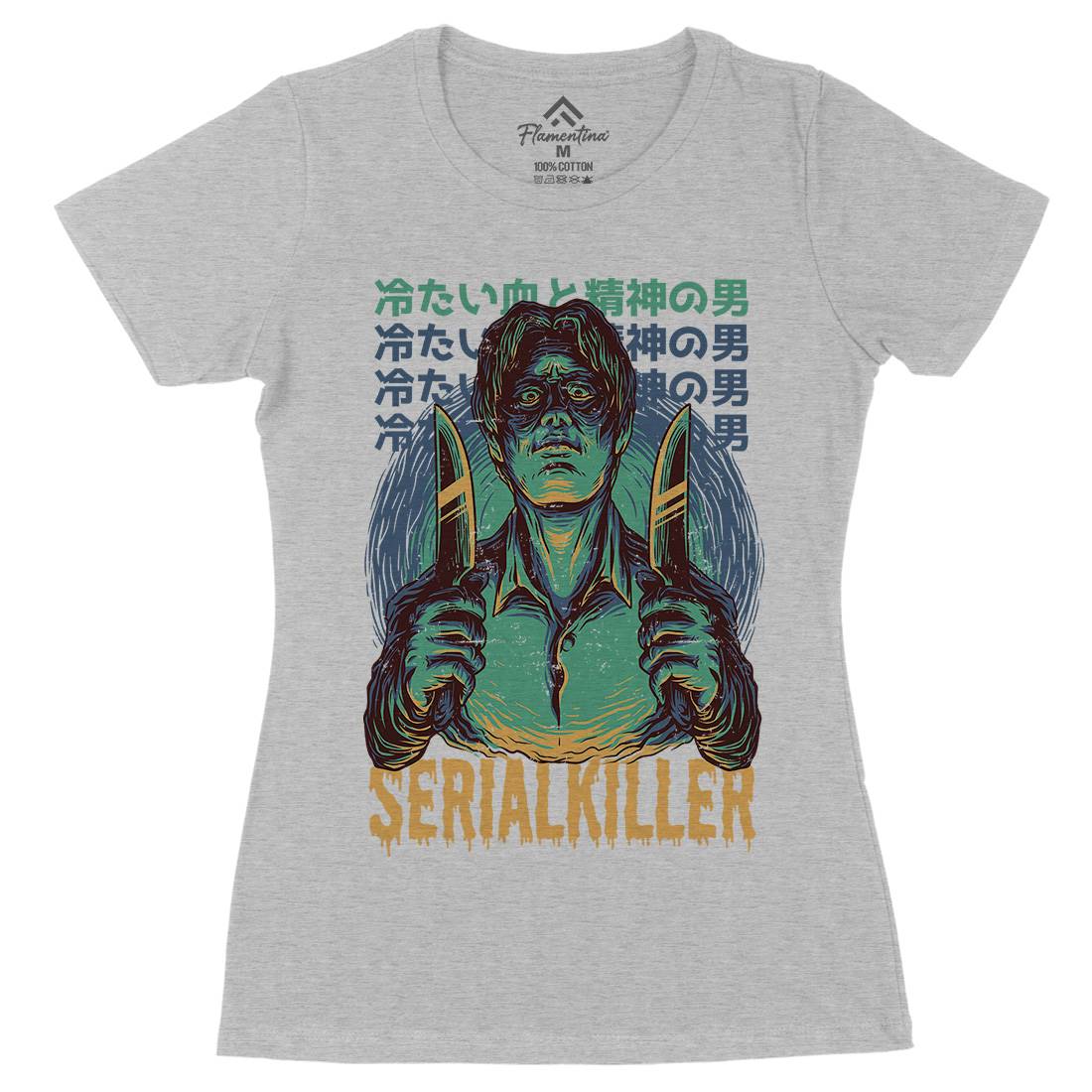 Serial Killer Womens Organic Crew Neck T-Shirt Horror D811