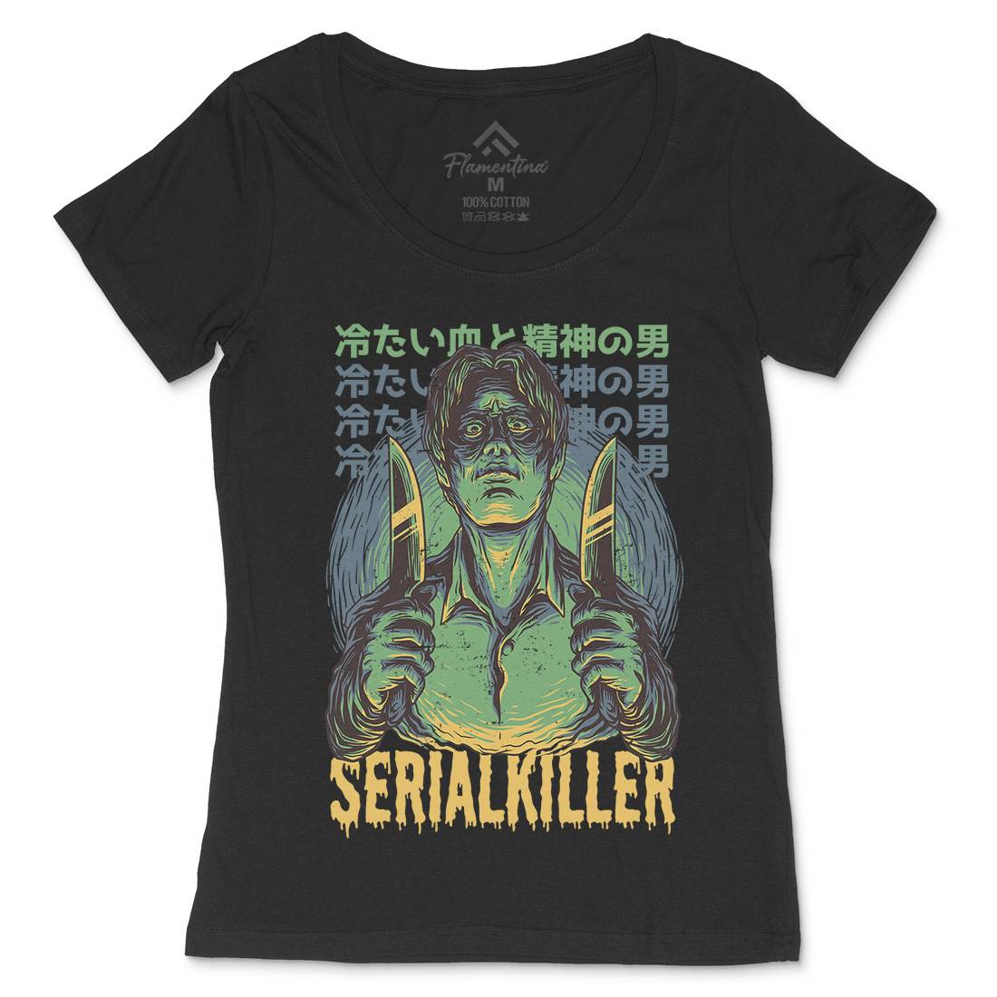 Serial Killer Womens Scoop Neck T-Shirt Horror D811