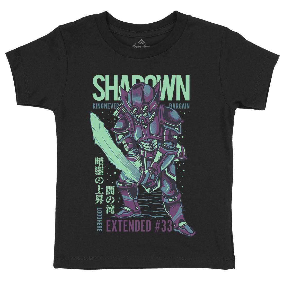 Shadown Knight Kids Crew Neck T-Shirt Warriors D812