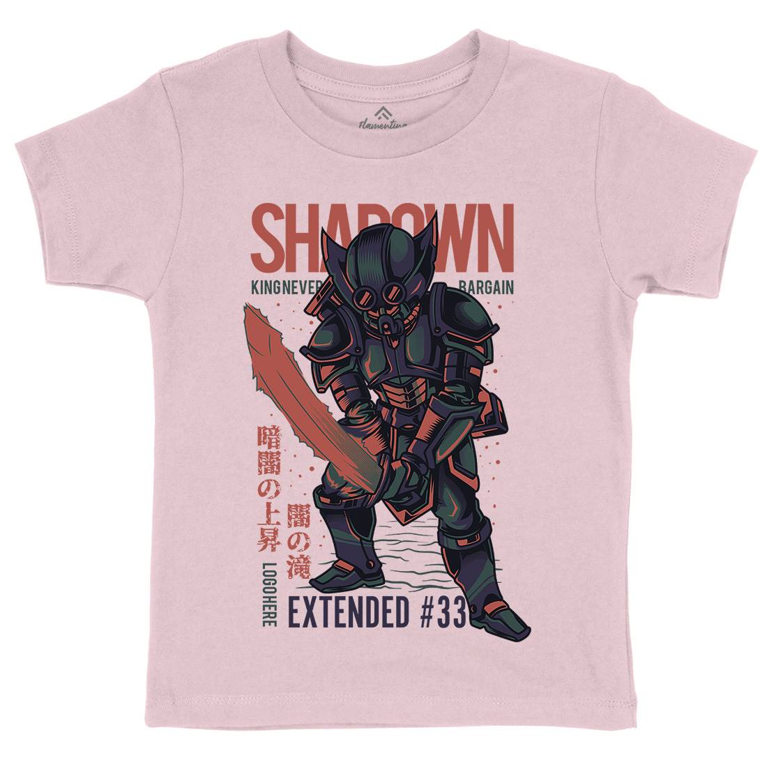 Shadown Knight Kids Organic Crew Neck T-Shirt Warriors D812