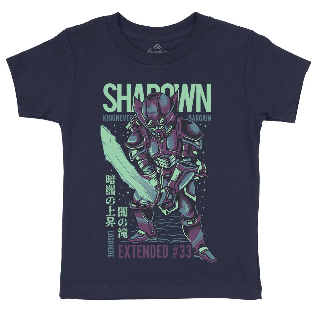 Shadown Knight Kids Organic Crew Neck T-Shirt Warriors D812