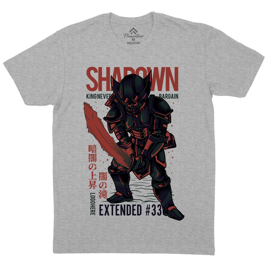 Shadown Knight Mens Organic Crew Neck T-Shirt Warriors D812