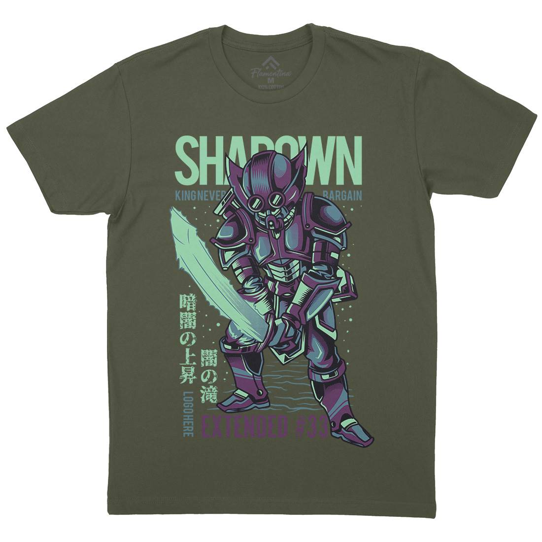 Shadown Knight Mens Crew Neck T-Shirt Warriors D812