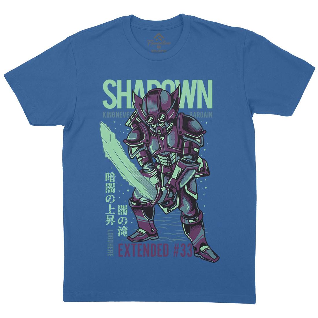 Shadown Knight Mens Organic Crew Neck T-Shirt Warriors D812
