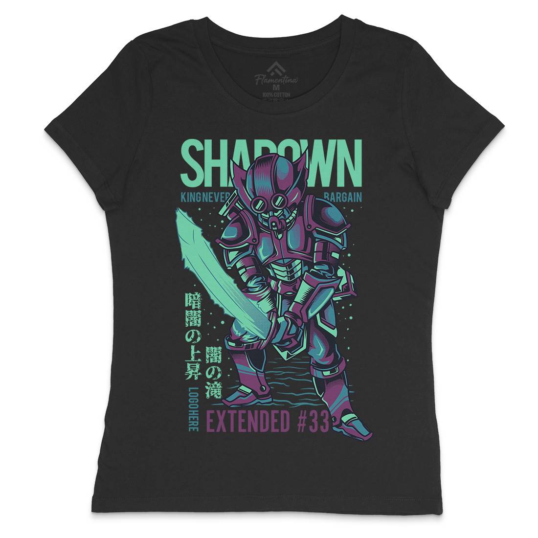 Shadown Knight Womens Crew Neck T-Shirt Warriors D812