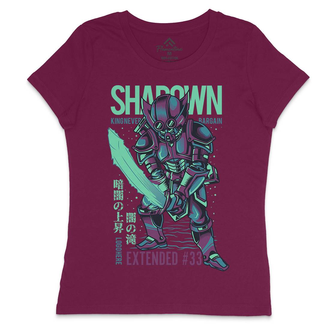 Shadown Knight Womens Crew Neck T-Shirt Warriors D812