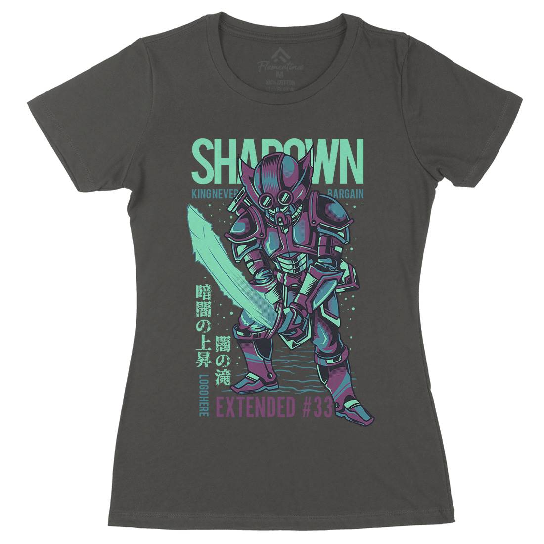 Shadown Knight Womens Organic Crew Neck T-Shirt Warriors D812