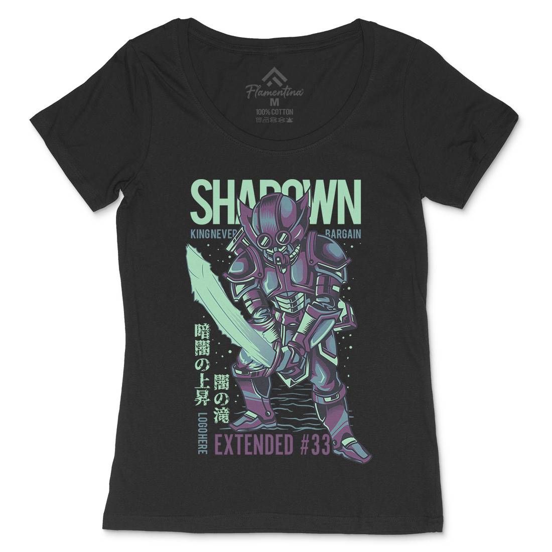 Shadown Knight Womens Scoop Neck T-Shirt Warriors D812