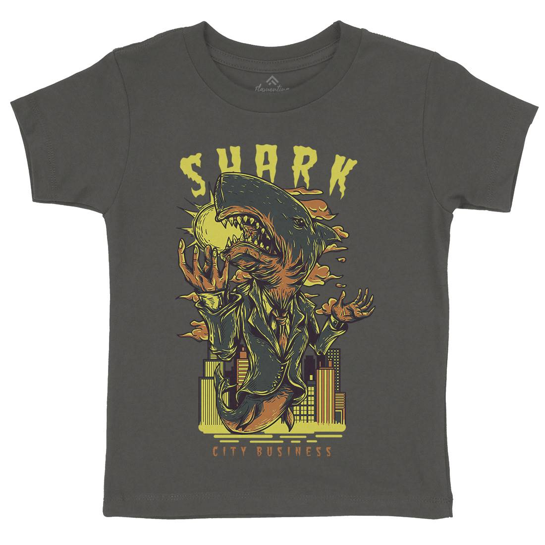 Shark City Kids Crew Neck T-Shirt Horror D813