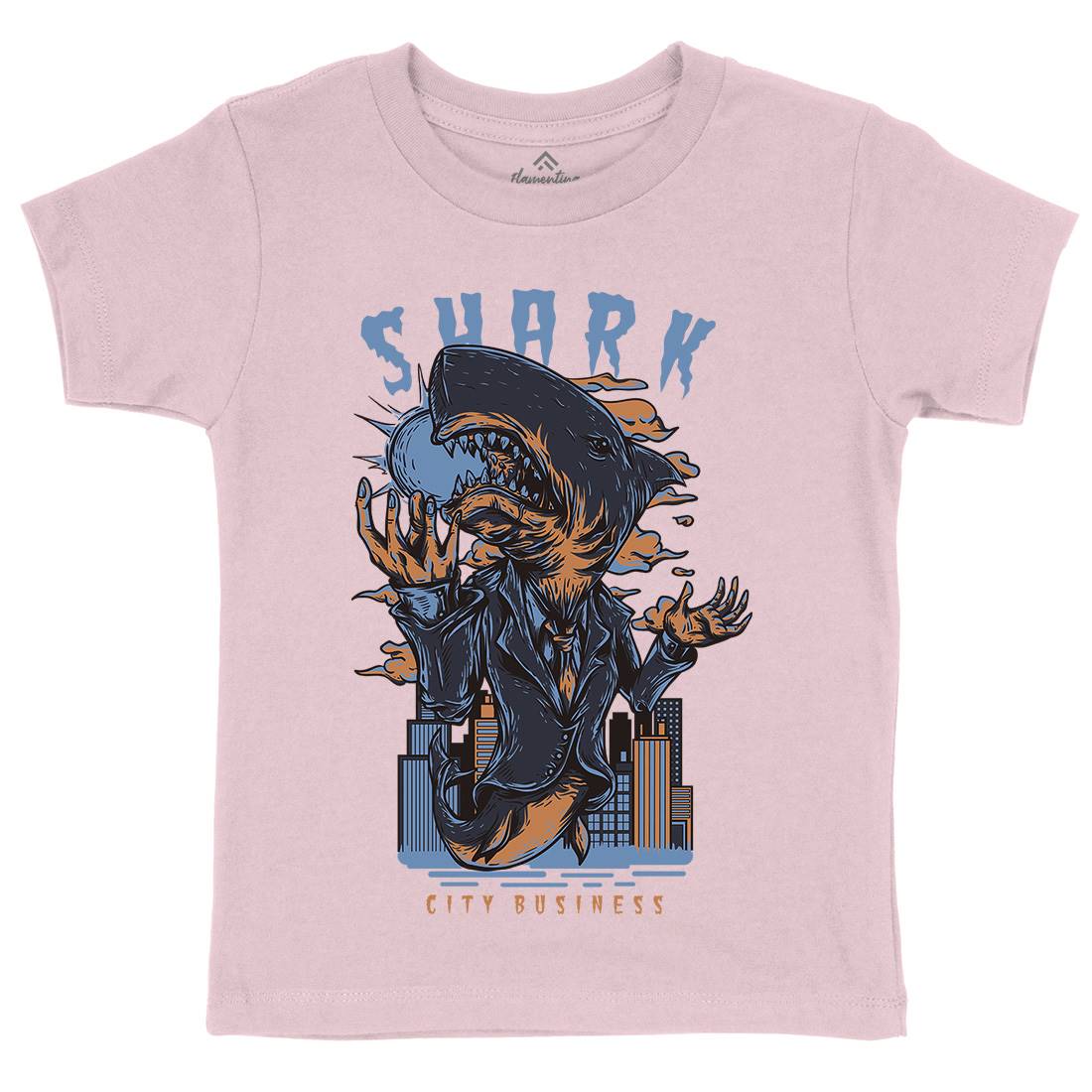 Shark City Kids Crew Neck T-Shirt Horror D813
