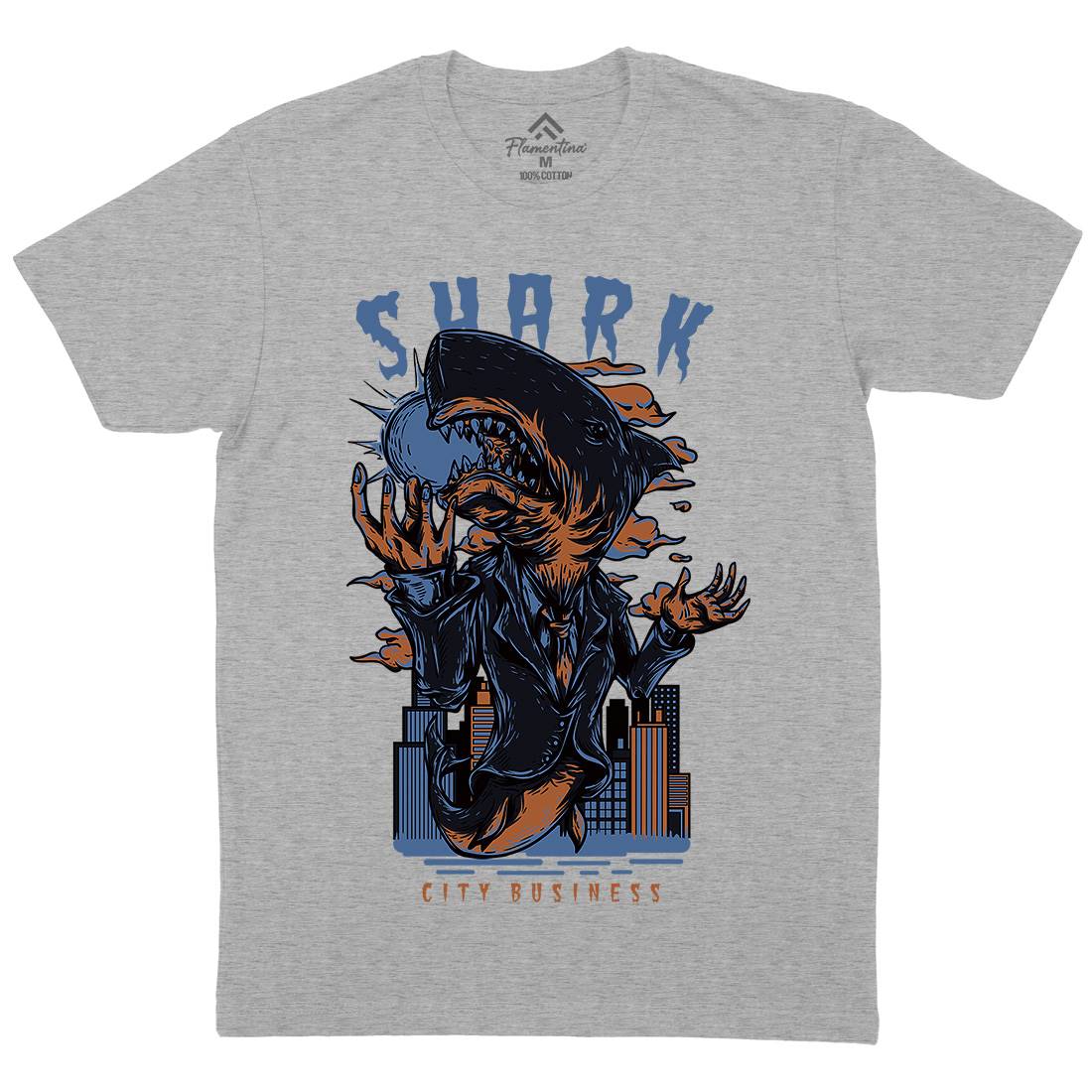 Shark City Mens Crew Neck T-Shirt Horror D813