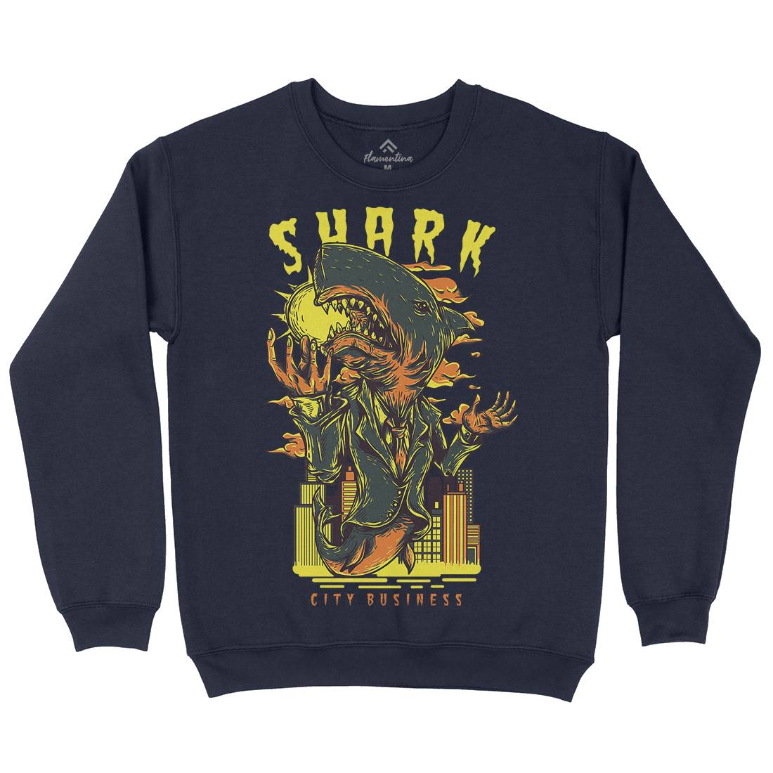 Shark City Mens Crew Neck Sweatshirt Horror D813