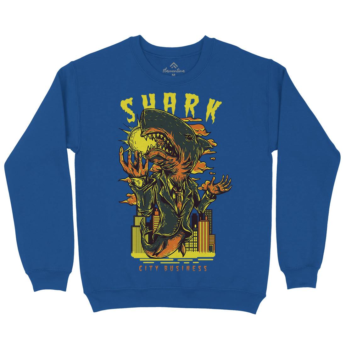 Shark City Mens Crew Neck Sweatshirt Horror D813