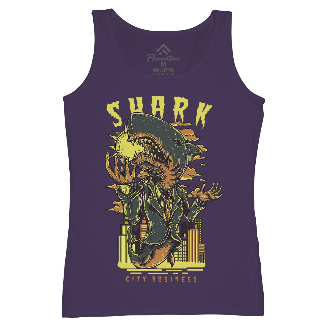 Shark City Womens Organic Tank Top Vest Horror D813