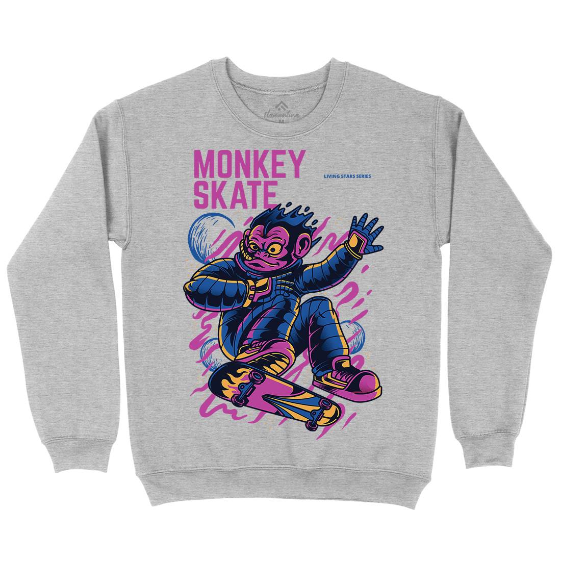 Monkey Kids Crew Neck Sweatshirt Skate D814