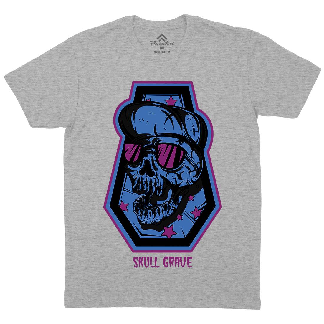 Skull Grave Mens Crew Neck T-Shirt Horror D815