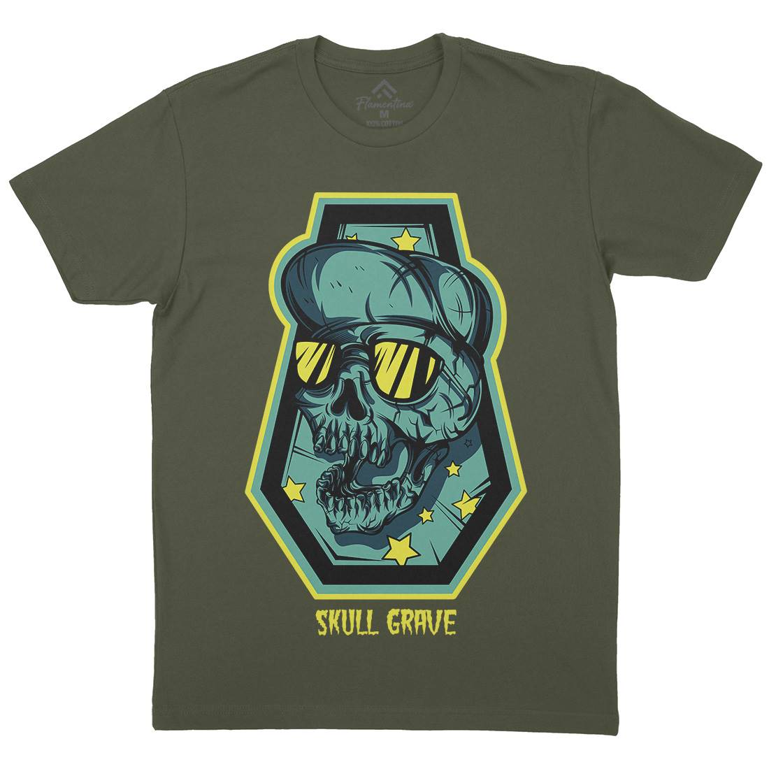 Skull Grave Mens Crew Neck T-Shirt Horror D815