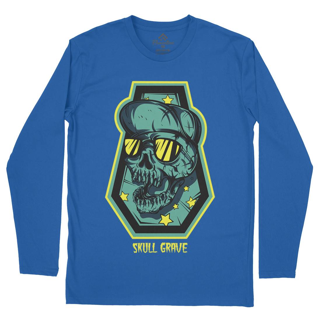Skull Grave Mens Long Sleeve T-Shirt Horror D815