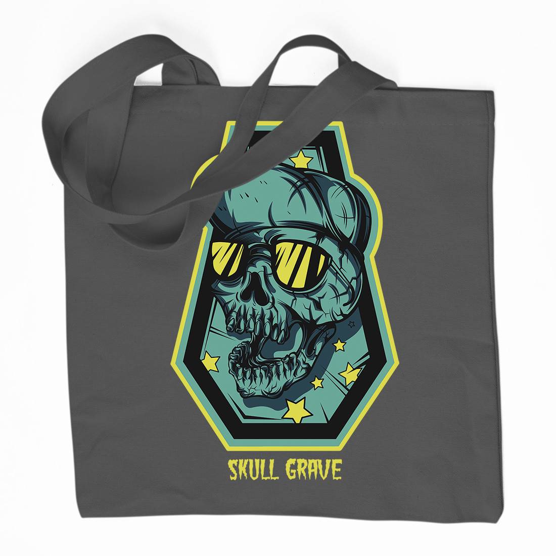 Skull Grave Organic Premium Cotton Tote Bag Horror D815