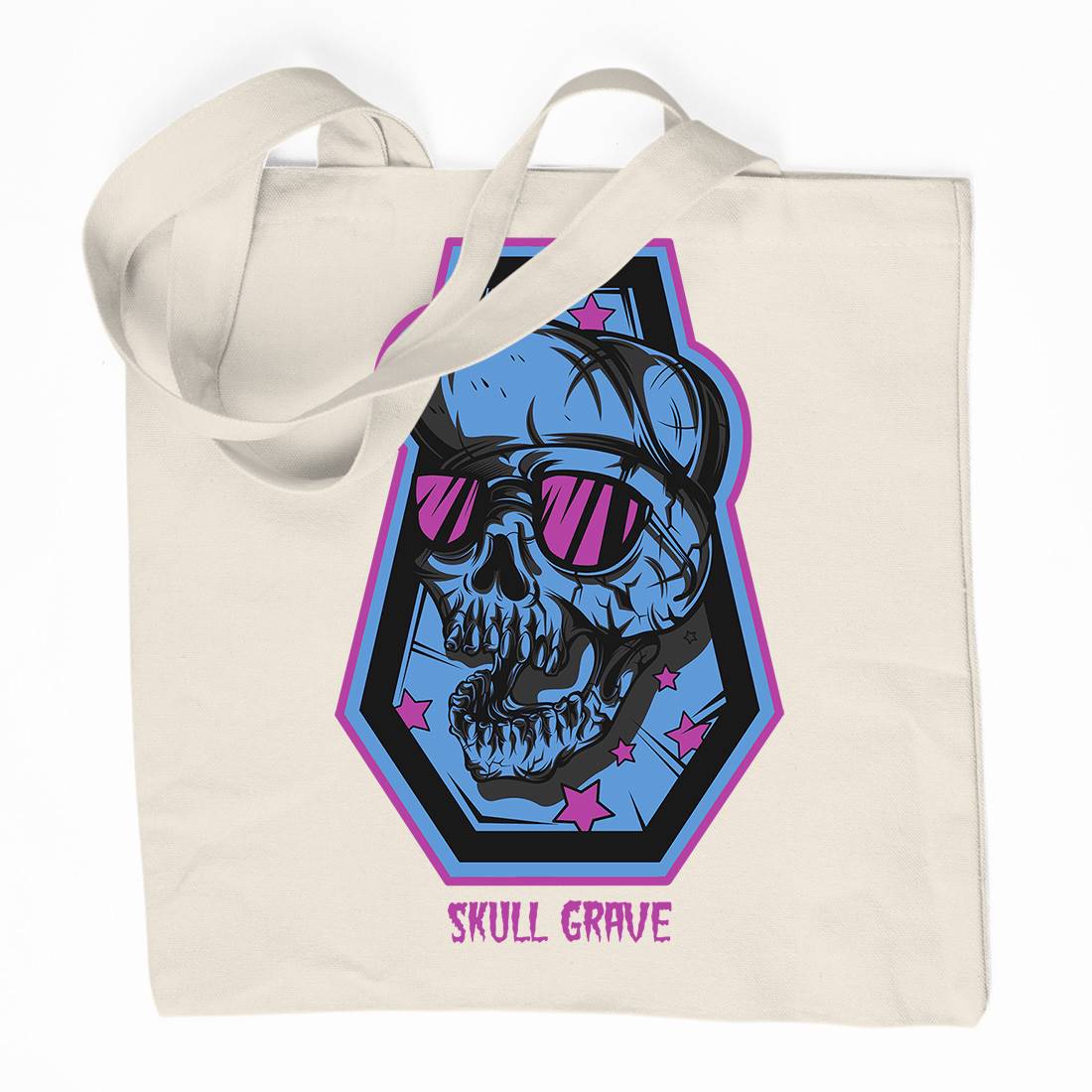 Skull Grave Organic Premium Cotton Tote Bag Horror D815