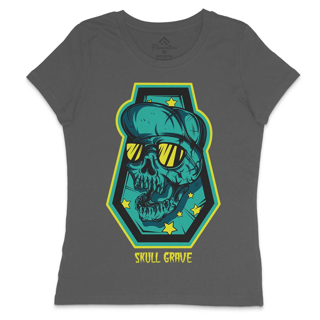 Skull Grave Womens Crew Neck T-Shirt Horror D815