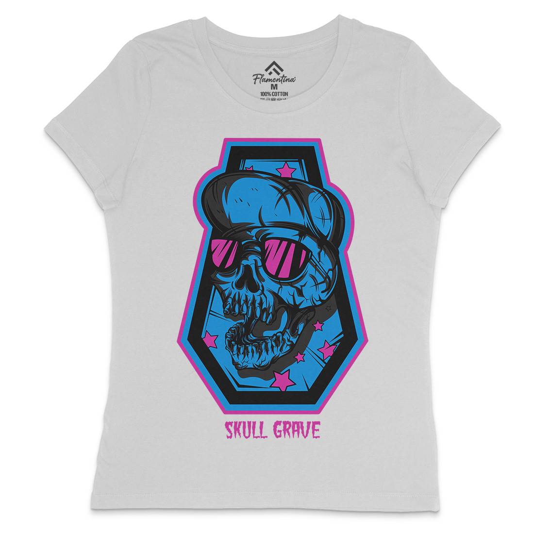 Skull Grave Womens Crew Neck T-Shirt Horror D815
