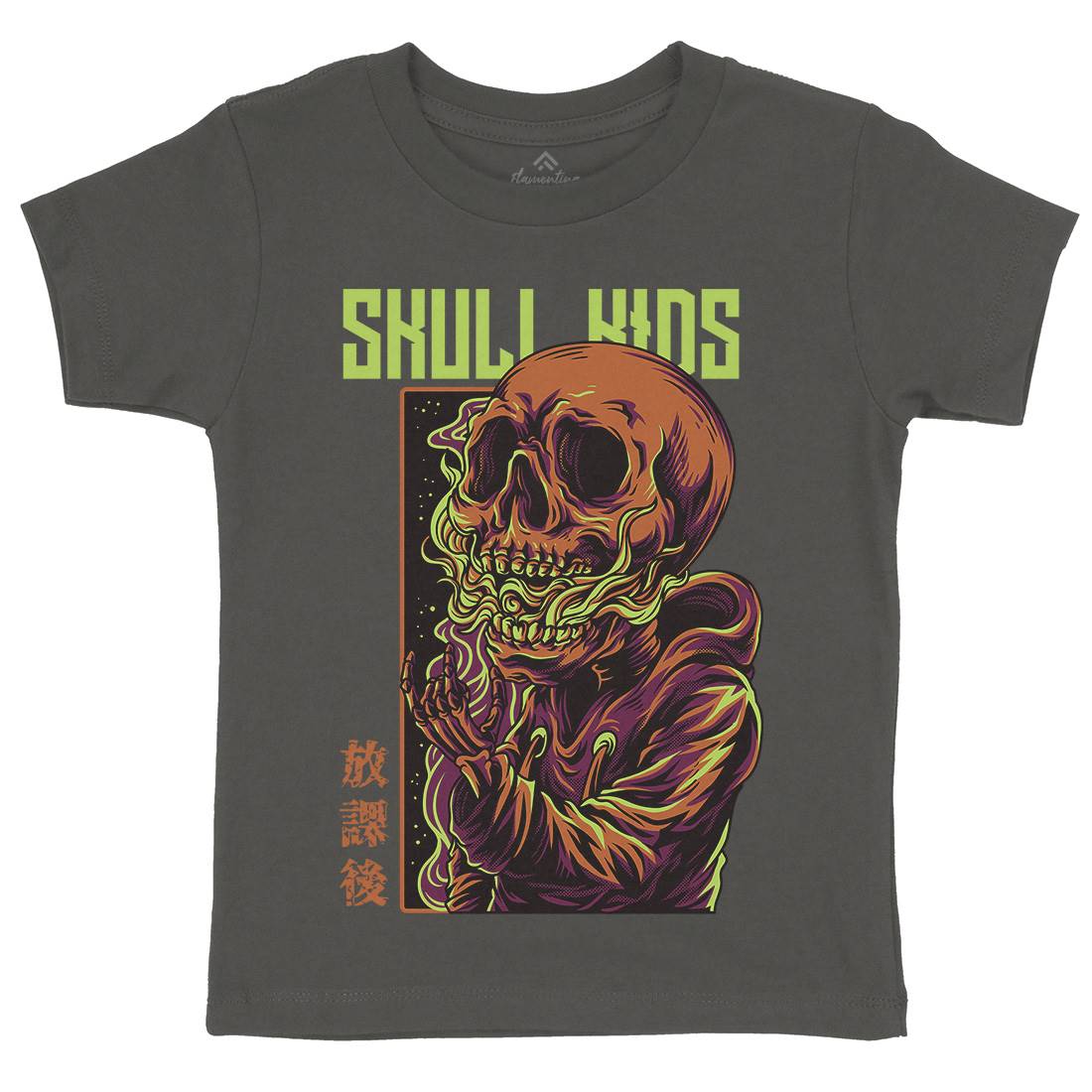 Skull Kids Kids Organic Crew Neck T-Shirt Horror D816