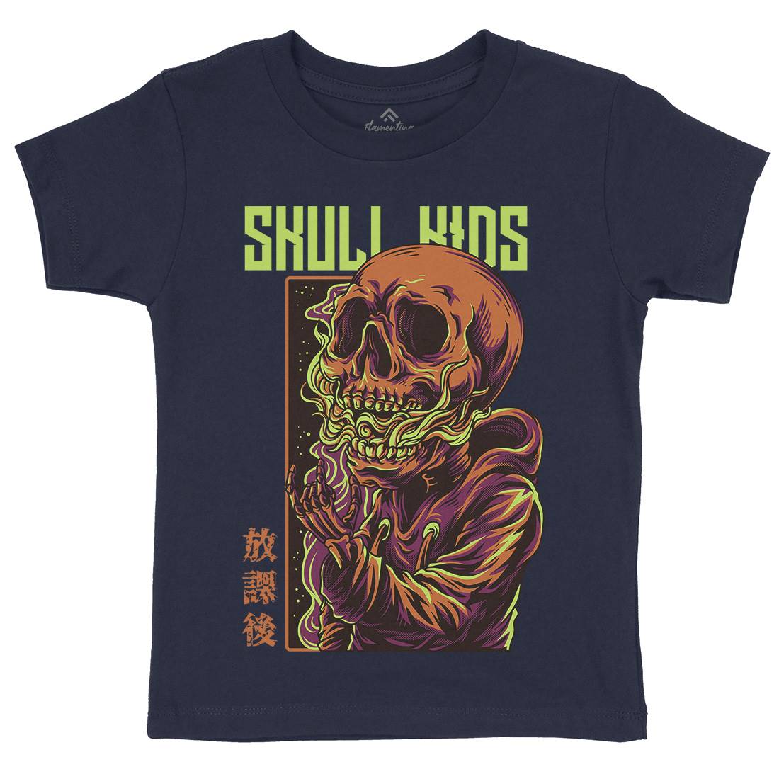 Skull Kids Kids Crew Neck T-Shirt Horror D816