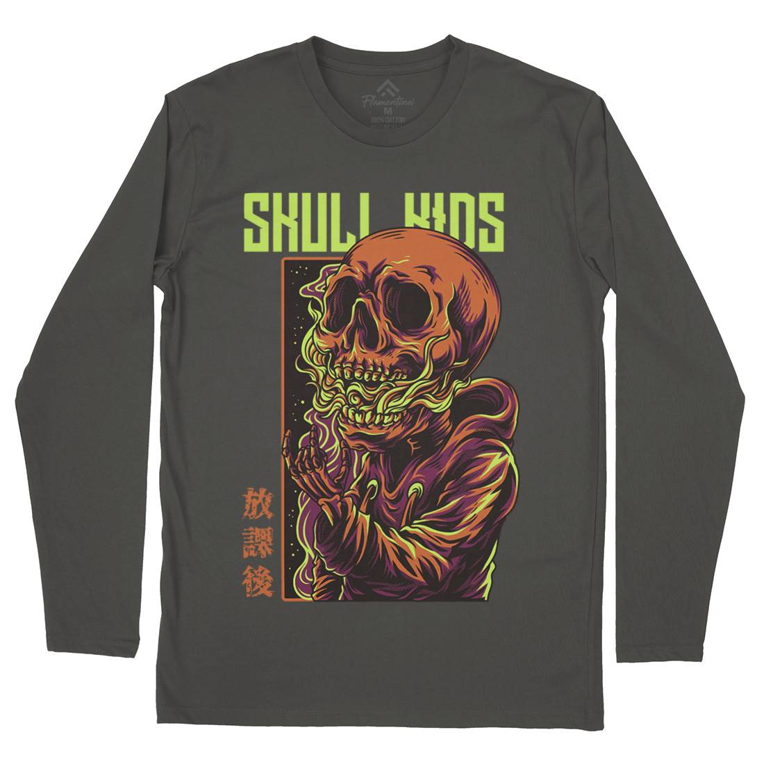 Skull Kids Mens Long Sleeve T-Shirt Horror D816