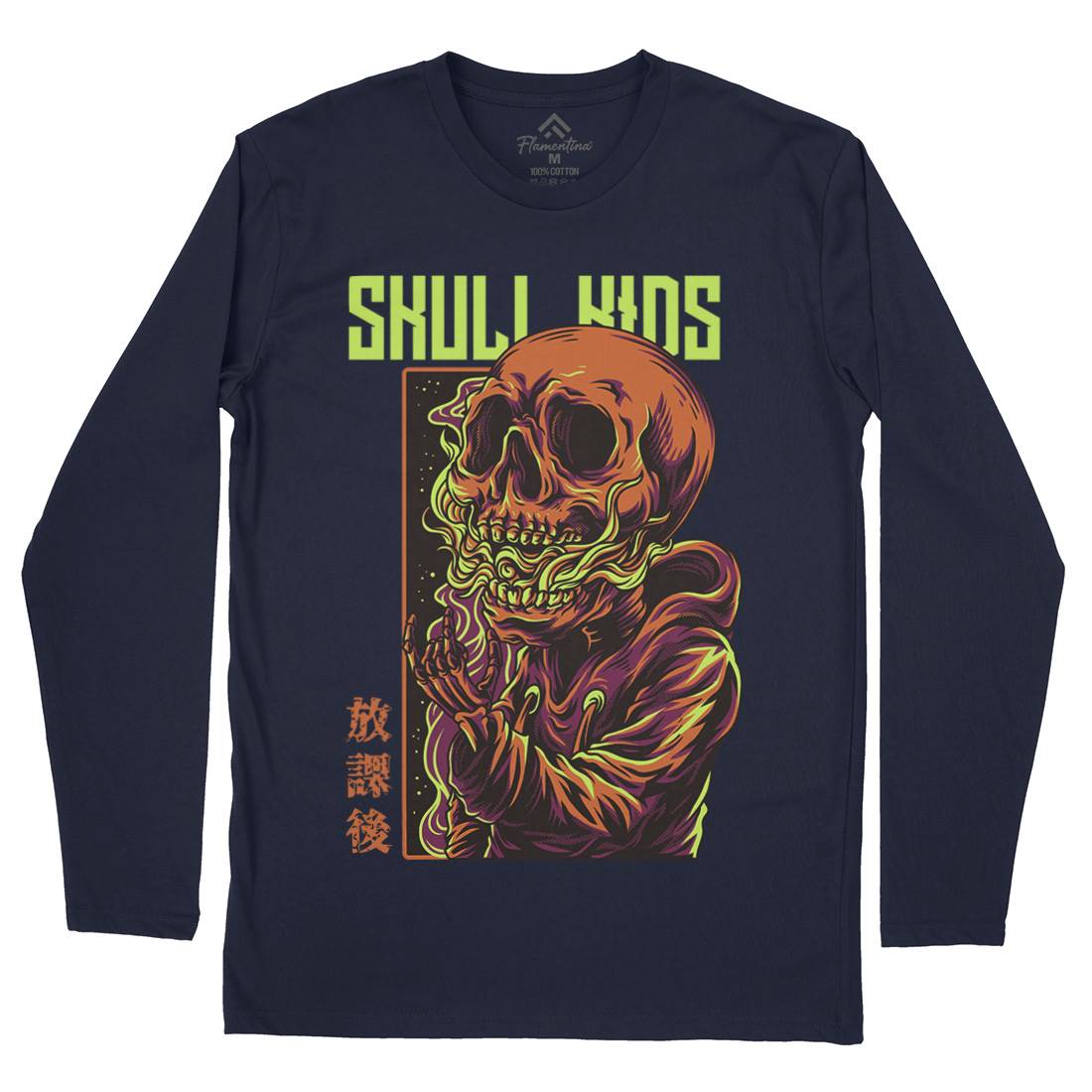 Skull Kids Mens Long Sleeve T-Shirt Horror D816