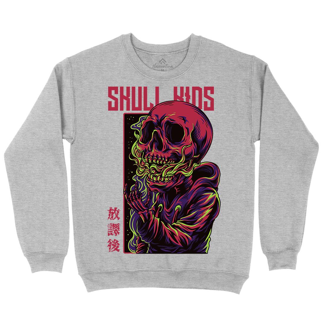 Skull Kids Mens Crew Neck Sweatshirt Horror D816
