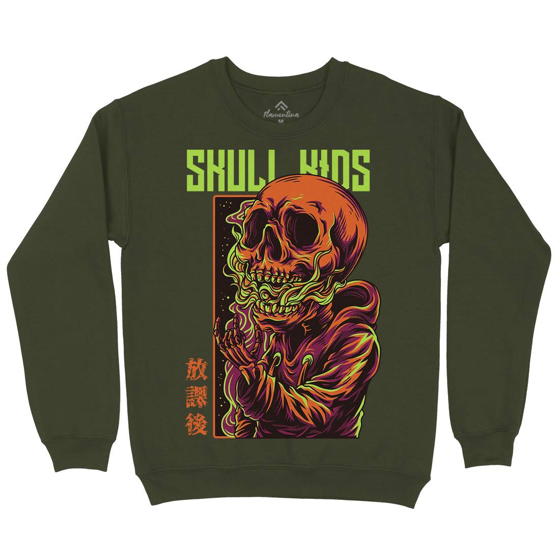 Skull Kids Mens Crew Neck Sweatshirt Horror D816