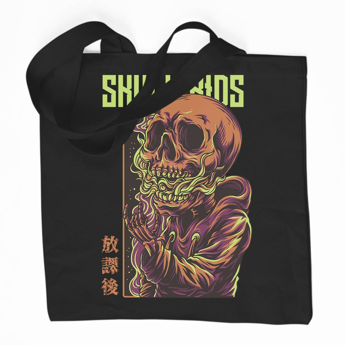 Skull Kids Organic Premium Cotton Tote Bag Horror D816