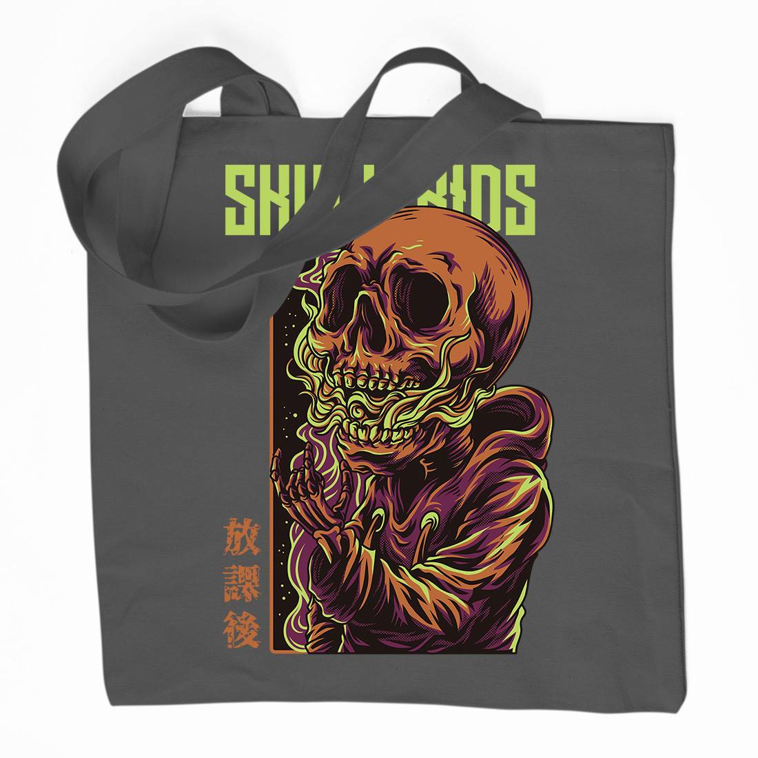 Skull Kids Organic Premium Cotton Tote Bag Horror D816