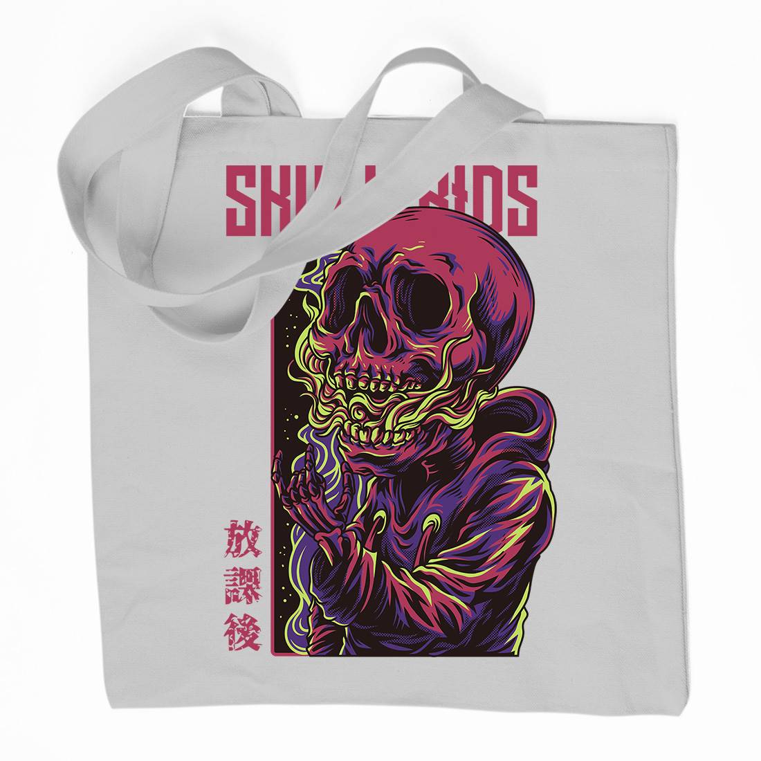 Skull Kids Organic Premium Cotton Tote Bag Horror D816