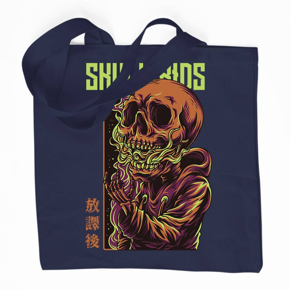 Skull Kids Organic Premium Cotton Tote Bag Horror D816