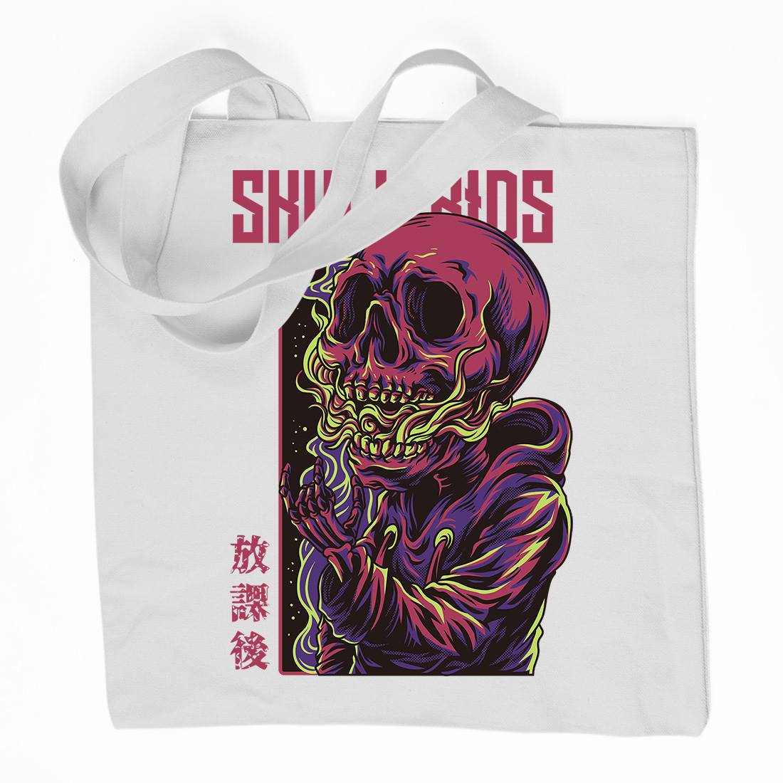 Skull Kids Organic Premium Cotton Tote Bag Horror D816