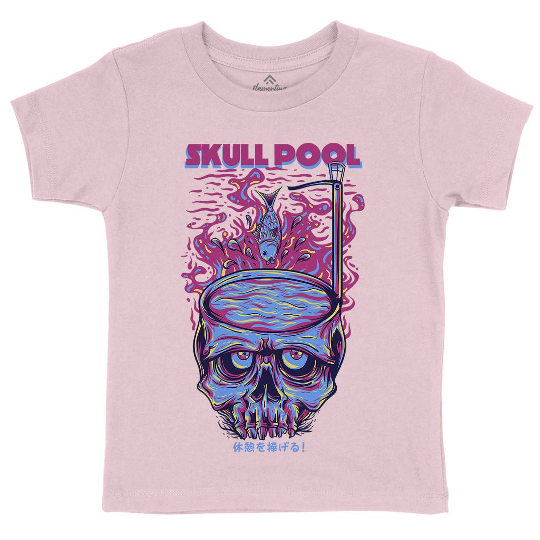 Skull Pool Kids Crew Neck T-Shirt Horror D817