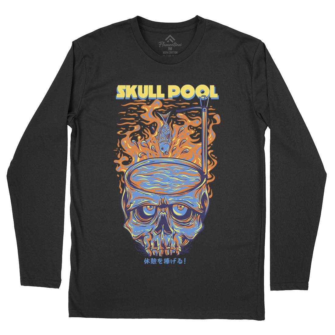Skull Pool Mens Long Sleeve T-Shirt Horror D817