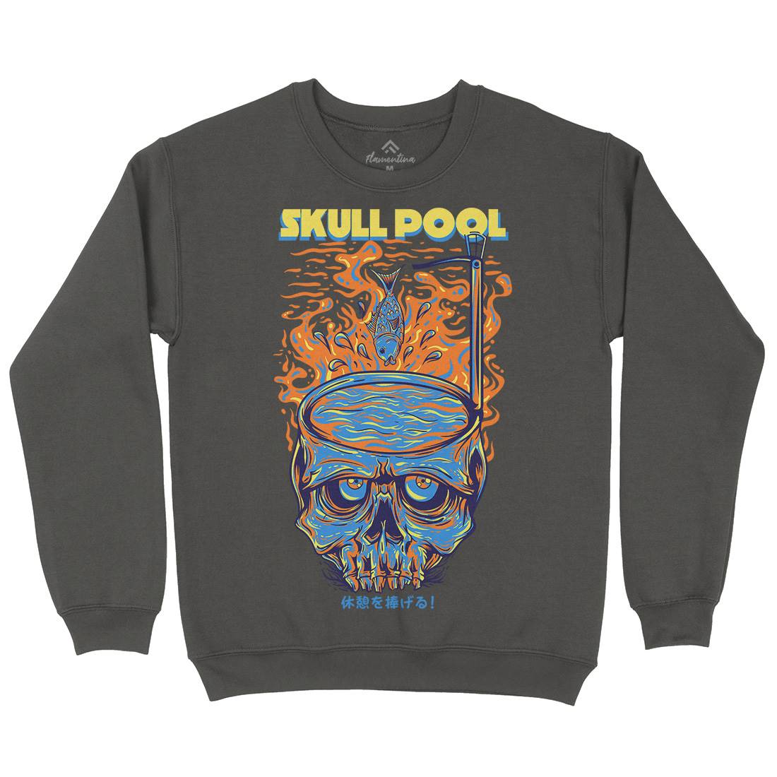 Skull Pool Mens Crew Neck Sweatshirt Horror D817