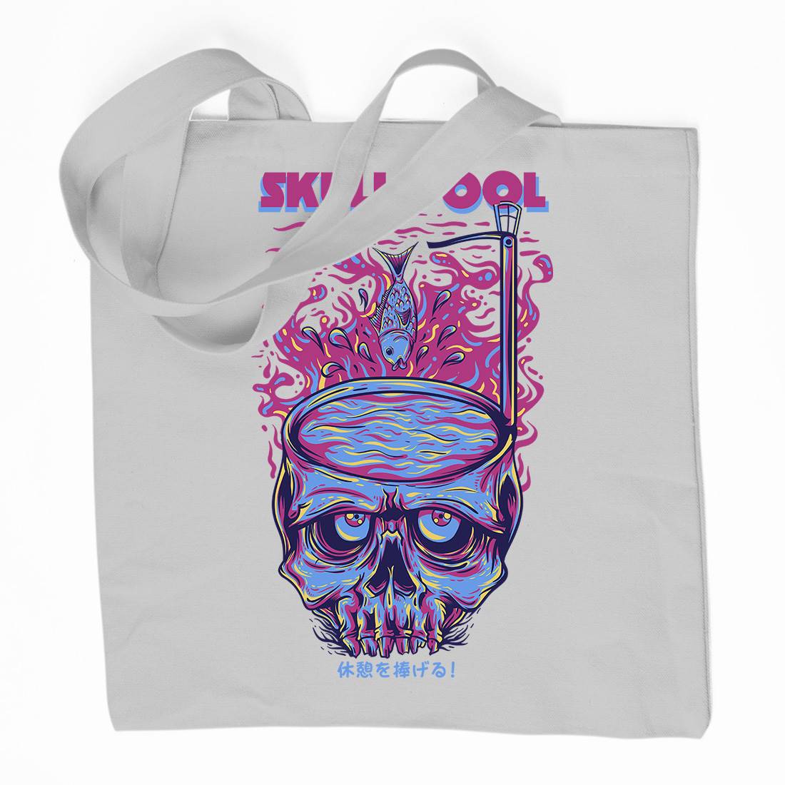 Skull Pool Organic Premium Cotton Tote Bag Horror D817
