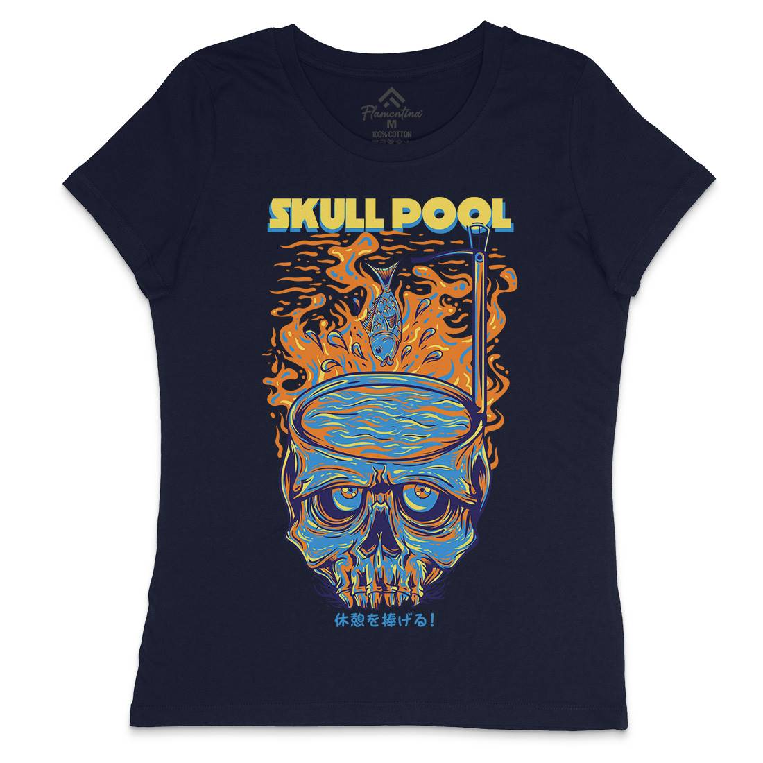 Skull Pool Womens Crew Neck T-Shirt Horror D817