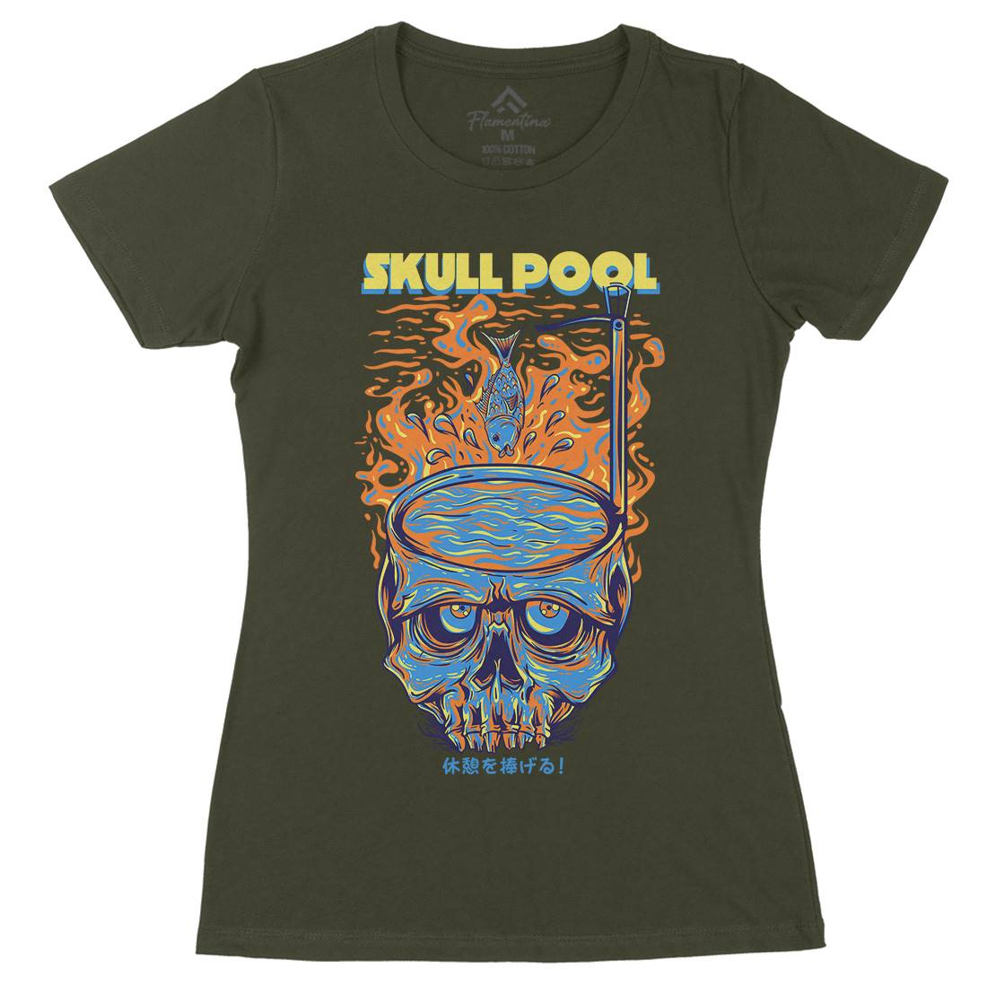 Skull Pool Womens Organic Crew Neck T-Shirt Horror D817