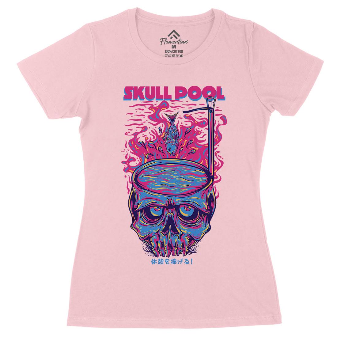 Skull Pool Womens Organic Crew Neck T-Shirt Horror D817