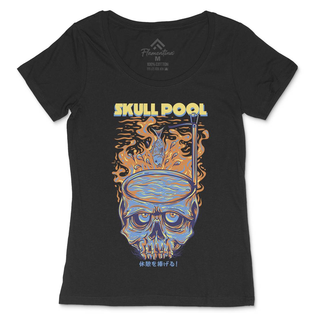 Skull Pool Womens Scoop Neck T-Shirt Horror D817