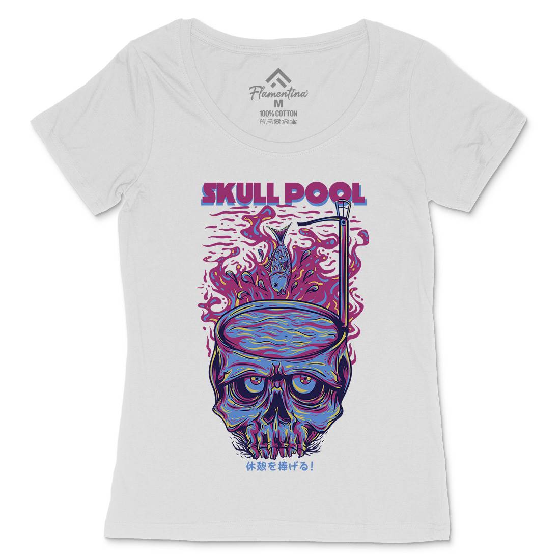 Skull Pool Womens Scoop Neck T-Shirt Horror D817