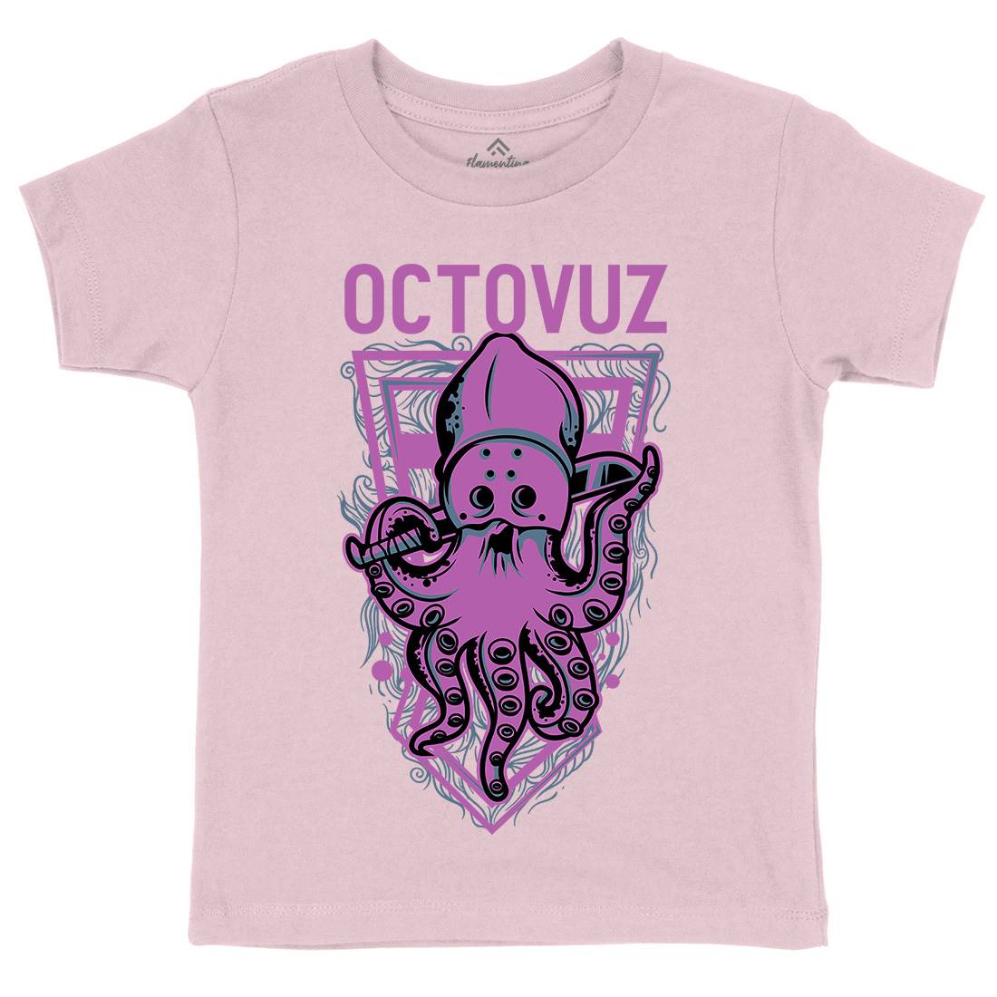 Octopus Kids Crew Neck T-Shirt Horror D820