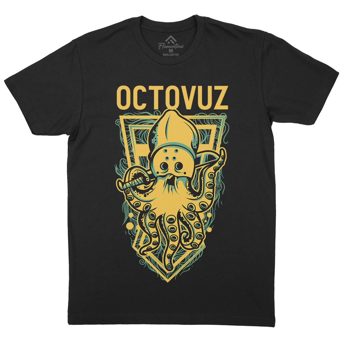 Octopus Mens Crew Neck T-Shirt Horror D820
