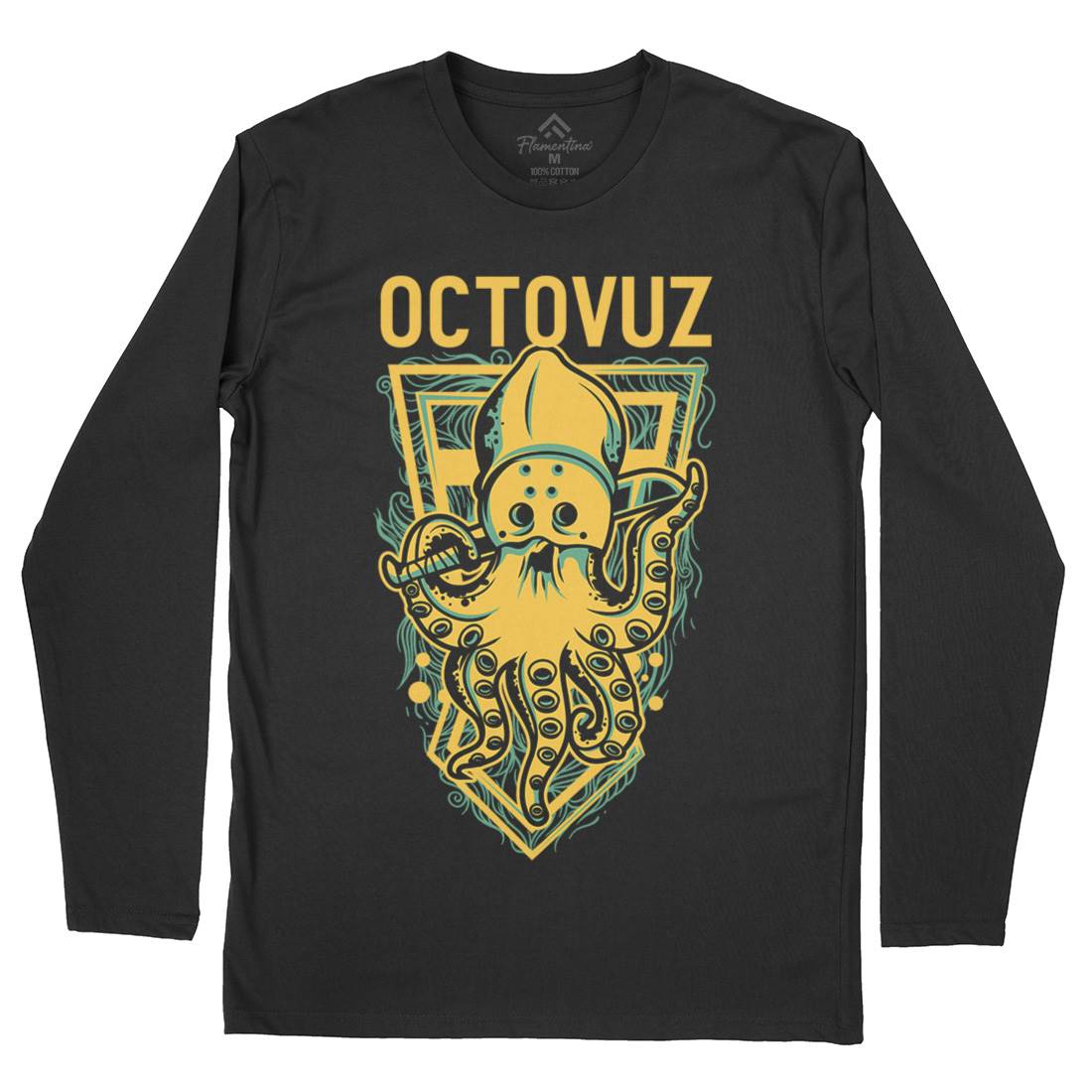 Octopus Mens Long Sleeve T-Shirt Horror D820