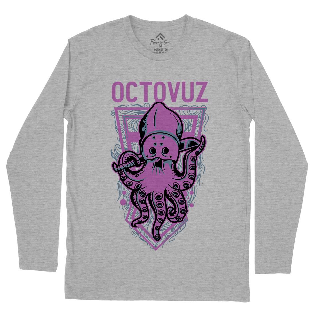 Octopus Mens Long Sleeve T-Shirt Horror D820
